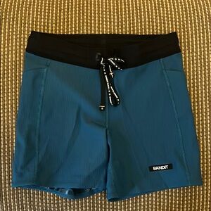 EUC Bandit Running Cadence 5” Compression Shorts size small deep teal